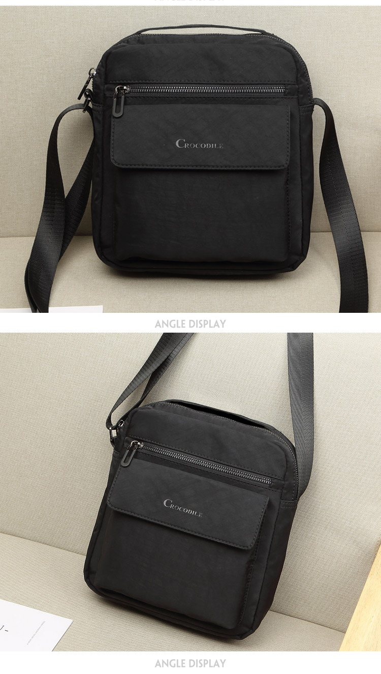 CROCODILE Men's Shoulder Bag, Trendy Casual Vertical Crossbody Canvas Bag, Versatile Gift for Boyfriend, B2352 2