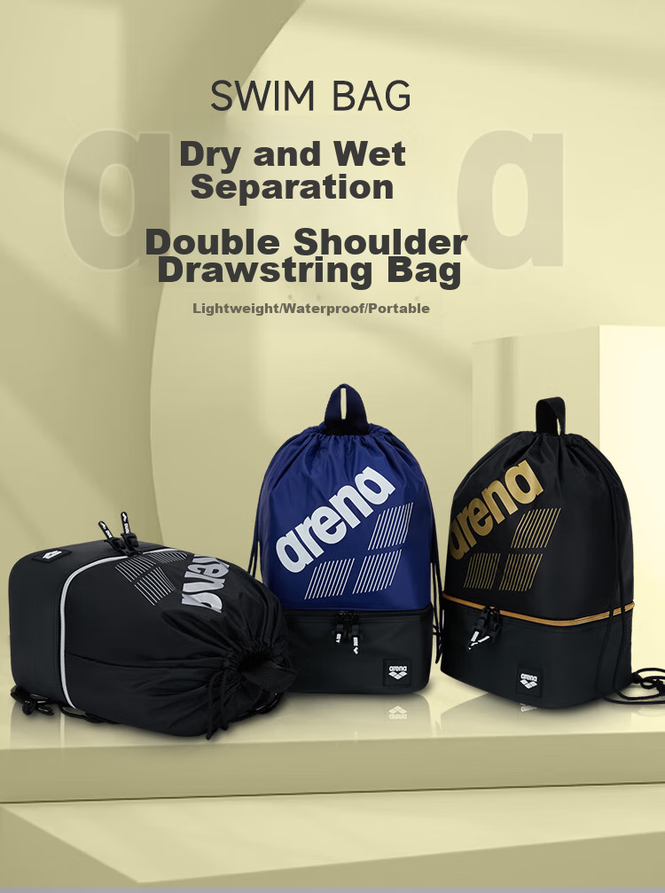 Arena Swimming Storage Bag, Portable Large Capacity, Drawstring Closure Backpack, Wet And Dry Separation, Multi-Compartment Storage for Fitness Training 1