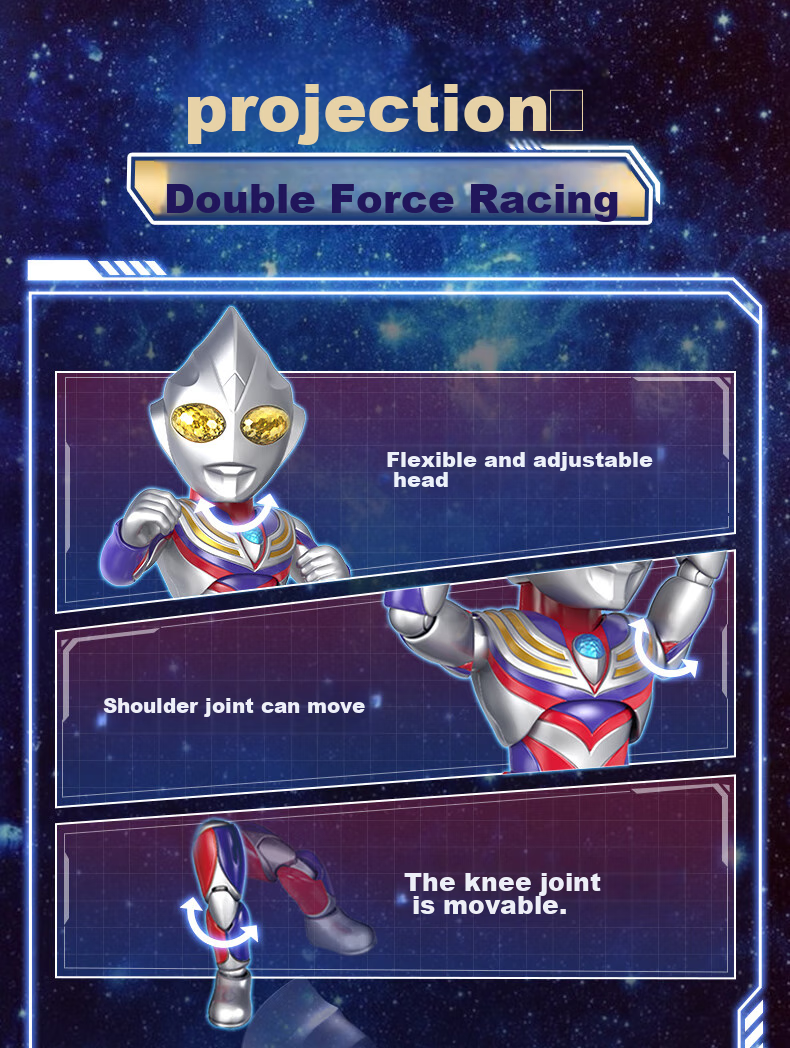 LDCX Ultraman Q Version Hero Transmission Blind Box, Diga Sero Action Figure, Movable Toy, Birthday Gift for Boys 3