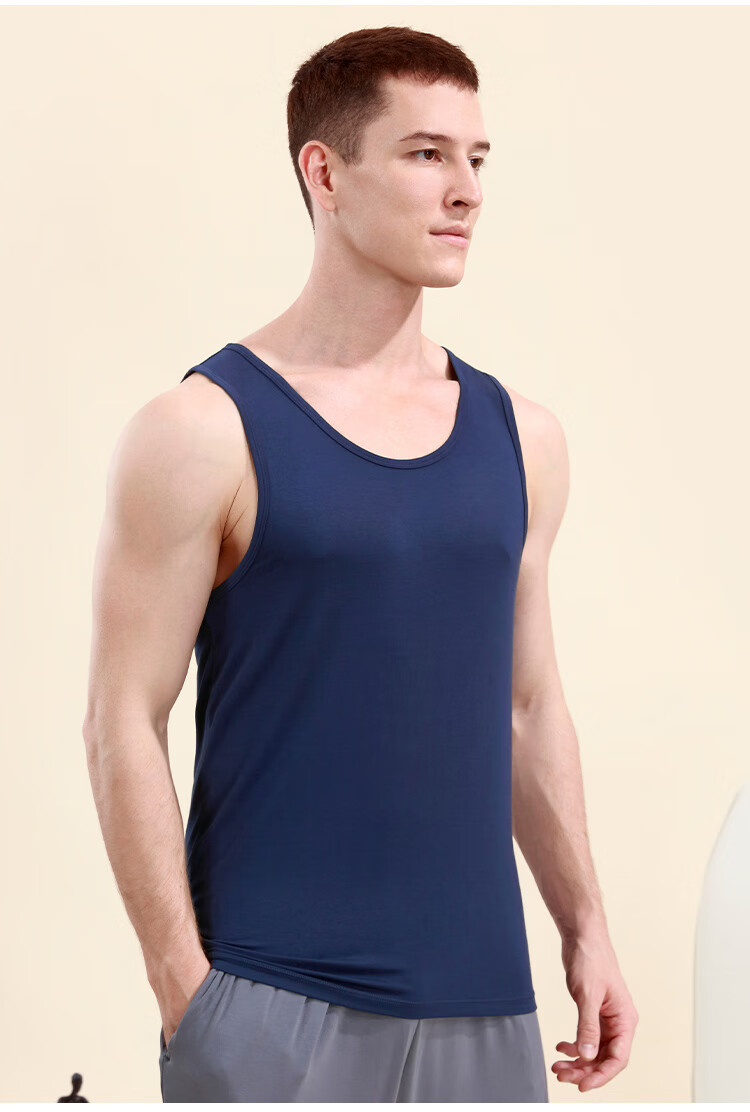 CHERISH LIFE Men's Tank Top Undershirt Sleeveless Vest, Elastic Breathable Undershirt for Athletic Performance 14