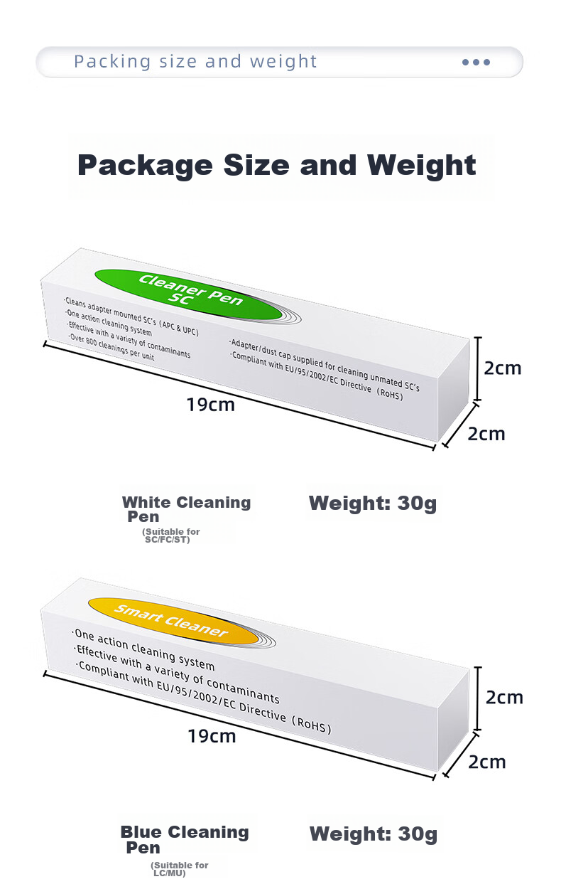 EB-LINK Fiber Optic Cleaning Pen, End Face Cleaning, 2.5mm Push-Button Flange Adapter, Optical Module Transceiver, Fiber Optic Cleaner, Suitable for SC/FC/ST Interfaces 12