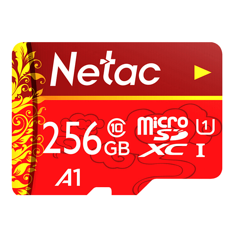 Netac 256GB TF (MicroSD) Memory Card A1 U1 C10 Classic Chinese Style Edition Read Speed 100MB/s Dash Cam & Smartphone Dedicated Memory Card