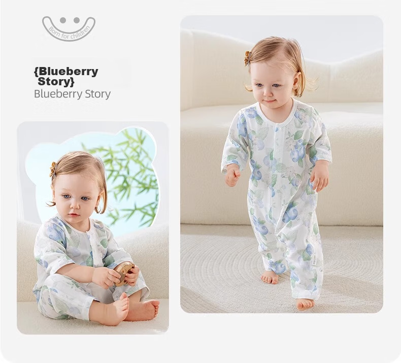 Beitaisi Baby Clothes Summer Thin Romper with Mesh Back, Breathable Three-Quarter Sleeve Air Conditioning Sleepwear 19