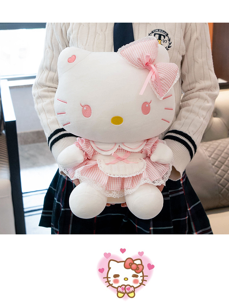 Hello Kitty Sanrio Plush Toy Doll Stuffed Animal Pillow Decoration Birthday Gift for Girls, Cat Cat Figurine 11