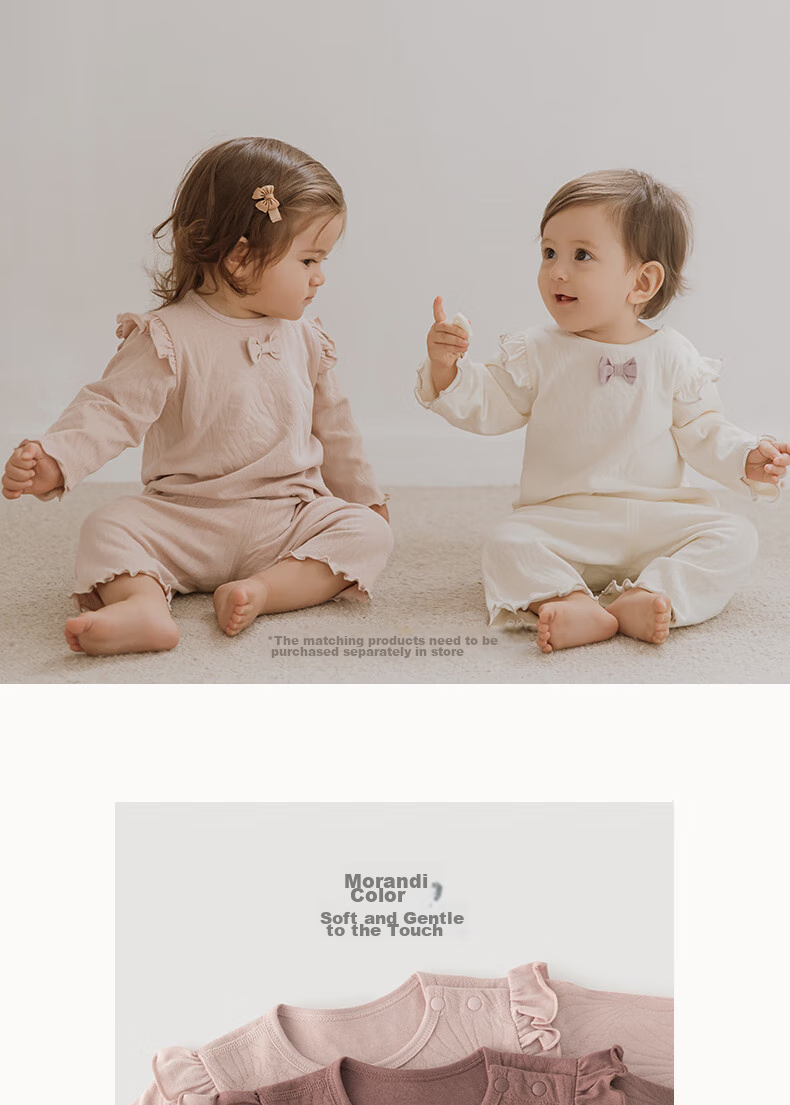 Guaiqixiong Baby Girl Pure Cotton Long-Sleeve T-Shirt Top, Spring And Autumn Infant Pajamas, Cute Spring Outfit, Home Base Layer 4