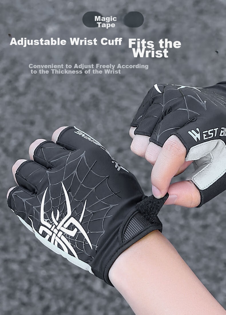 WestBiking WestBiking Bicycle Riding Gloves Half-Finger Breathable Shock-Absorbing Gloves Unisex 10