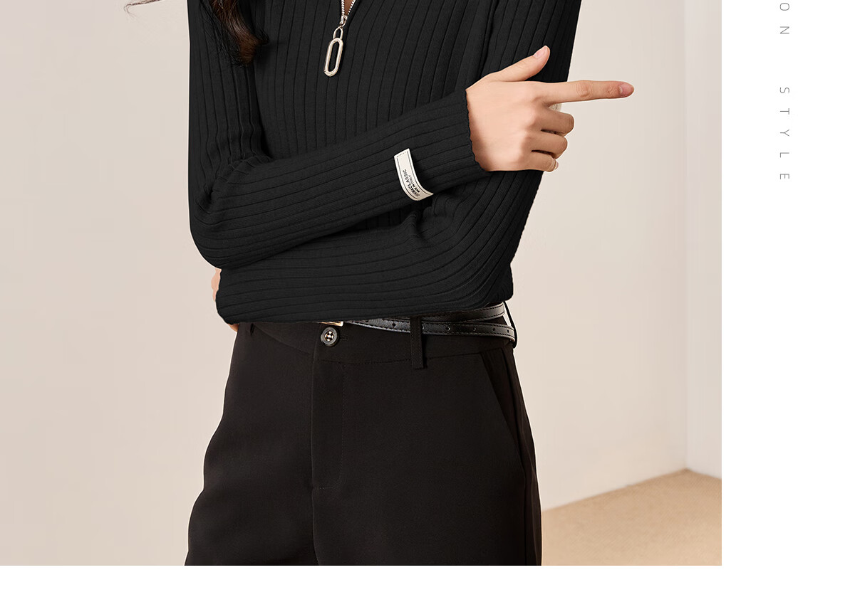 Chushen Women's V-Neck Knitted Sweater, Slimming Versatile Embellished Coat Top S61Z142 17
