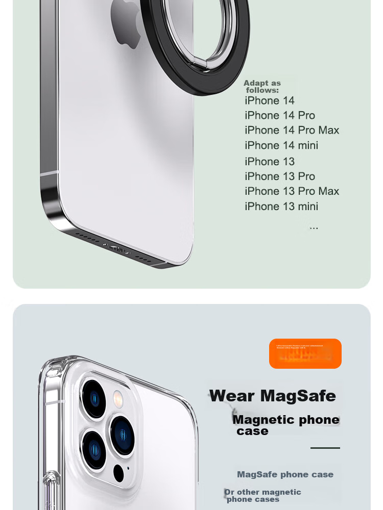 ESCASE Phone Ring Holder Stand Magnetic for Apple 14 Pro Huawei Mate 60 Pro Phones IPad Desktop Stand MagSafe Metal Alloy Rotatable White DMF02 12