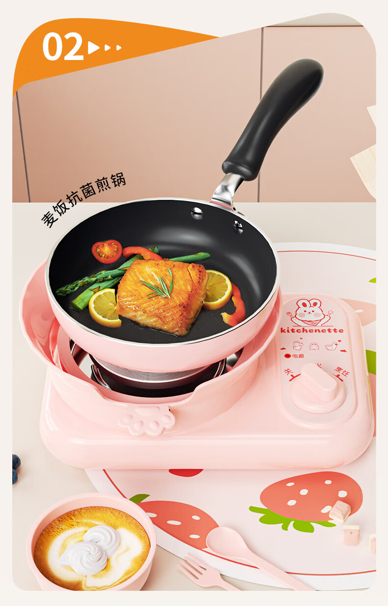 Shiwanzhenzhu Mini Kitchen Real Cooking Set, Complete Kitchen Utensils, Pretend Play Small Kitchen DIY, Birthday Gift for Boys And Girls 6
