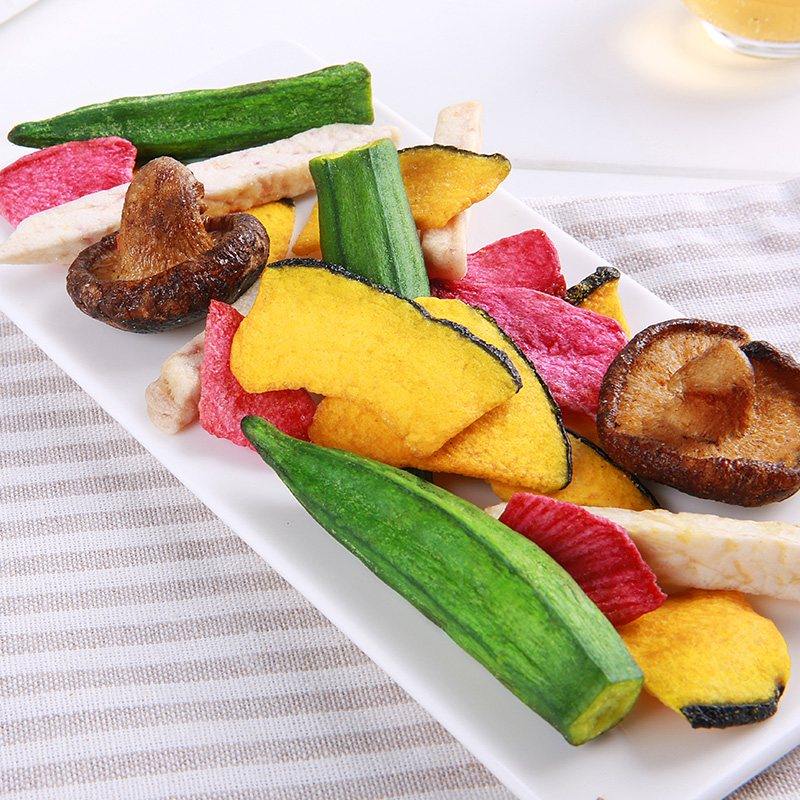 百草味 综合香菇蔬菜脆60g/袋 即食黄秋葵香菇脆 蔬菜干休闲零食混合装