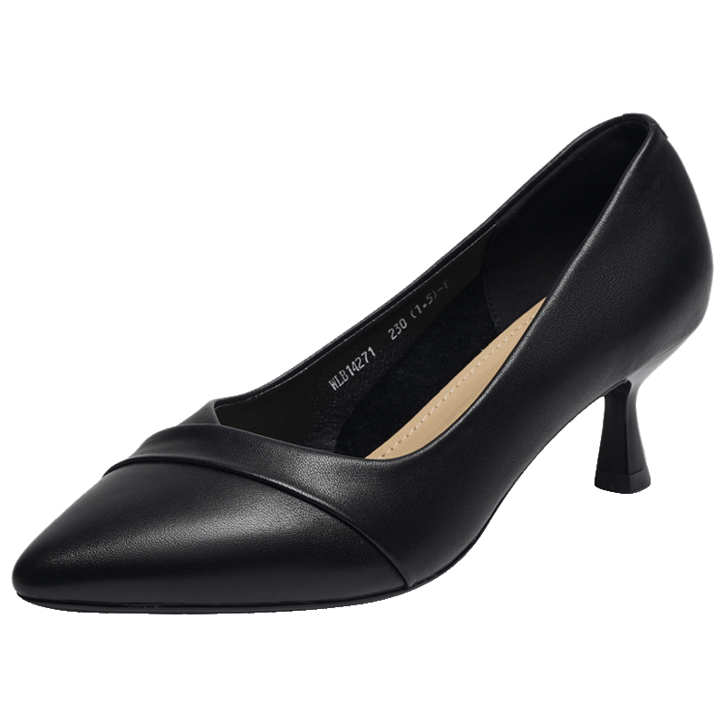 RED DRAGONFLY High Heels, Shallow Women's Spring And Autumn Work Shoes, Elegant Commuter Stilettos, Single Shoes WLB14272, Black, Size 36
