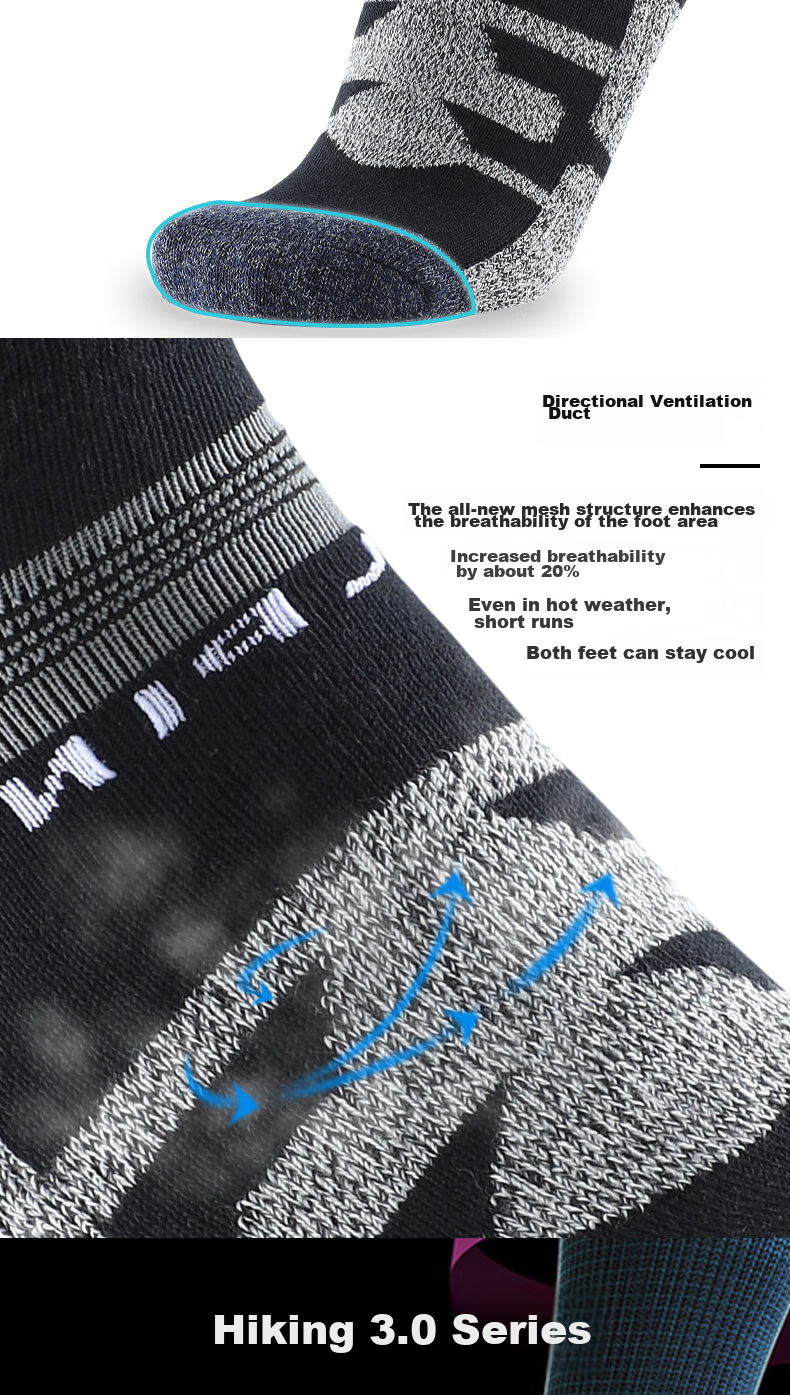 ALPINT MOUNTAIN Men's Professional Hiking Socks, CoolMax Mid-Calf Quick-Dry Breathable Sports Socks for Outdoor Trekking 6