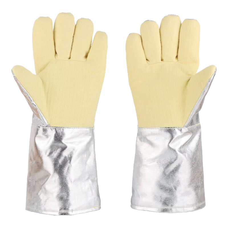 Geermu Heat-Resistant Gloves, Aluminum Foil Insulation up to 500 Degrees, Thickened Oven Protection against Scalding, Forged, GM581 One Pair