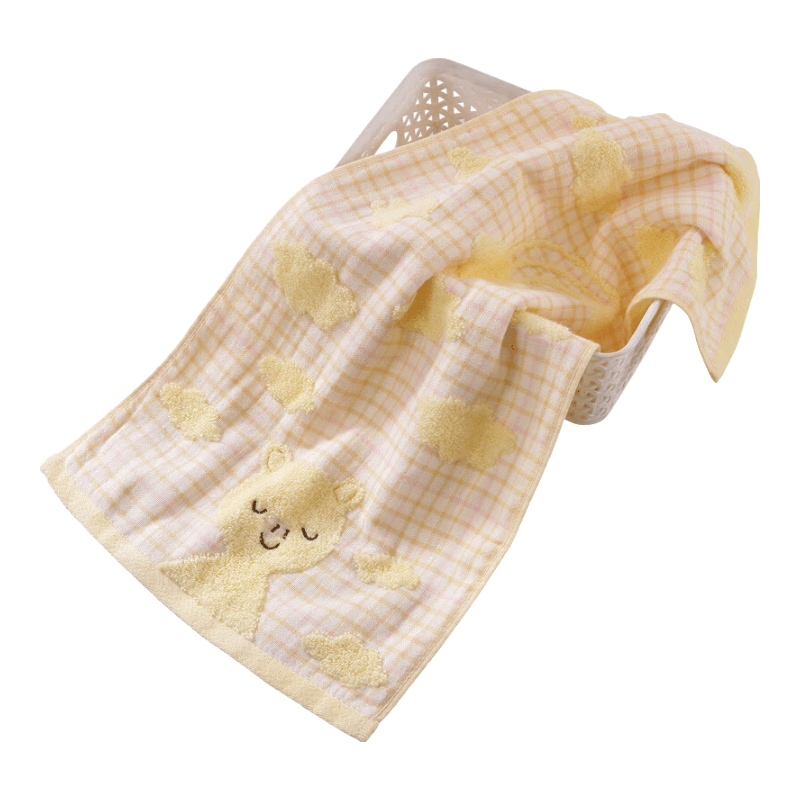 KING SHORE Class A Children's Towel, Pure Cotton 100%, Face Washcloth, Small Handkerchief for Kids, Ladies' Sports Face Towel, 1 Piece