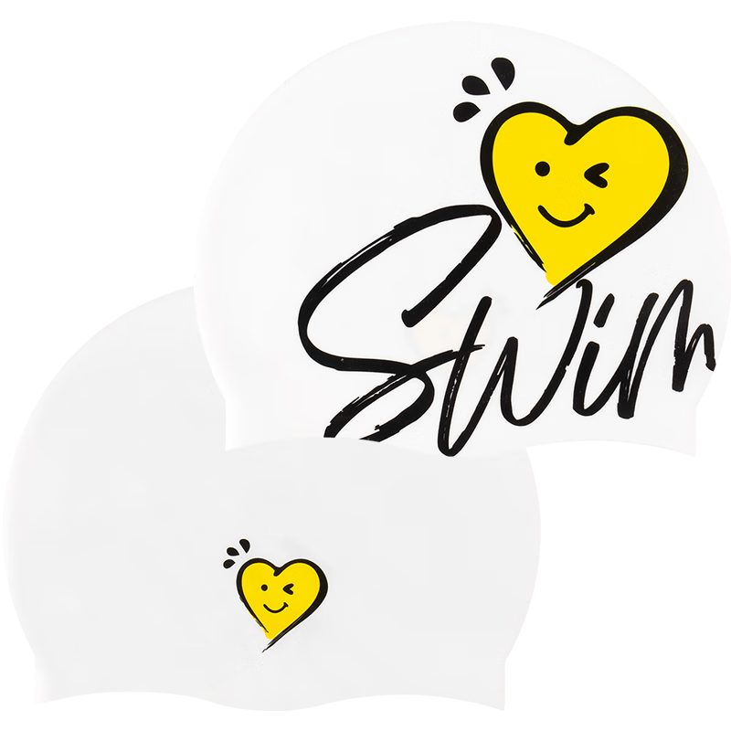 Sulang Swimming Cap, Enlarged Size, Non-Binding, for Women with Long Hair, Ear Protection, Adult Silicone Waterproof Fashionable Swim Cap, Sweet White