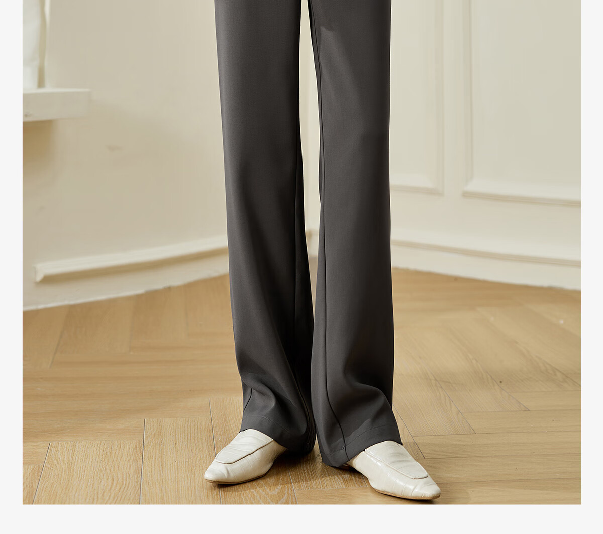 Chushen Spring And Autumn Casual Pants for Women, Wilderness Maillard High-Waist Straight Slimming Versatile Commuter Suit Pants S143K2020 1