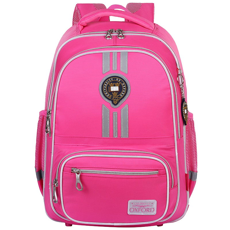 UNIVERSITY OF OXFORD Children's Backpack for Girls, Elementary School Backpack for Grades 3-6, Double Shoulder Bag with Reduced Weight, British Style, X450B Peach Pink