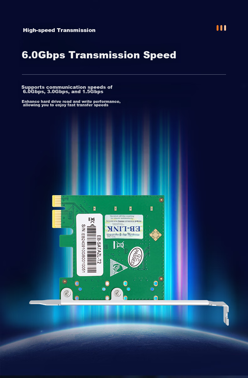 EB-LINK PCIe to SATA Eight-Port SAS Expansion Card, 8-Port RAID Disk Array Card, HDD SSD Solid State Drive Adapter Card, Can Be Used As System Drive, Supports RAID0/1 3