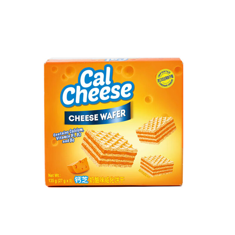 钙芝（Calcheese）威化夹心饼干奶酪味135g 送礼喜礼团购早餐休闲儿童零食芝士饼干