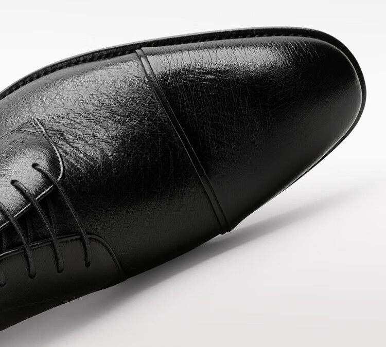 Goldlion Men's Derby Shoes, Business Formal Shoes, Fashionable And Comfortable Leather Shoes G521330304AAA Black Size 39 5