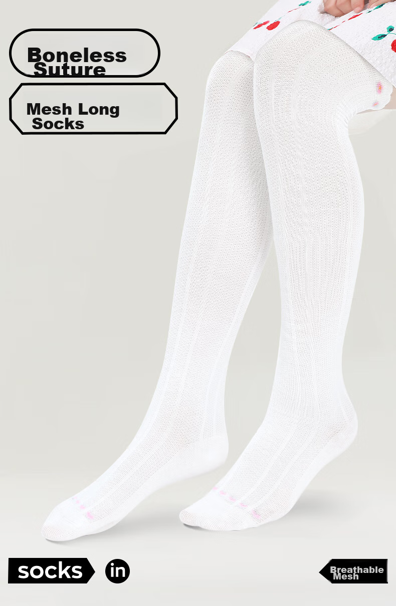 Barbie Children's Mid-Calf Socks for Girls, Thin Mesh Long Socks for Spring And Autumn, Baby Over-Knee High Socks, Half-Leg Socks 1