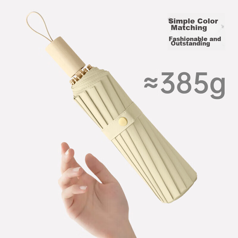 MAYDU Sun Protection Umbrella, Three-Fold, for Women, Dual-Use for Sunny And Rainy Days, 16 Ribs, M3318 Wutongmi