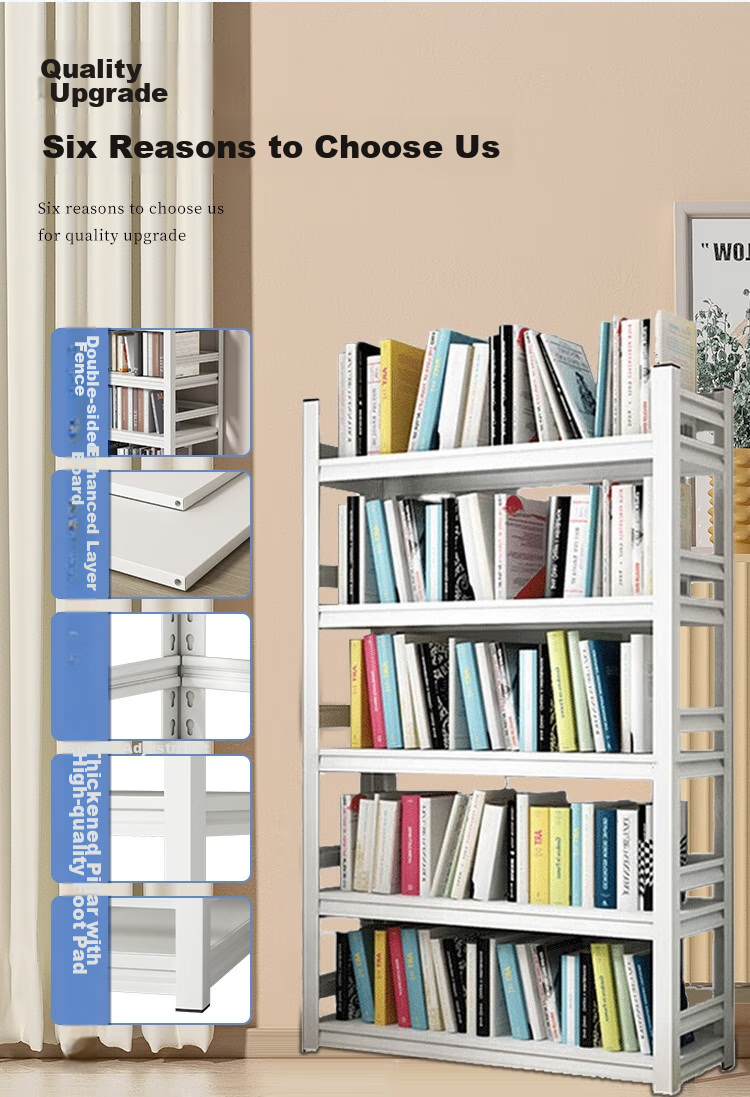 Anerya Steel Bookshelf Storage Rack, Floor-Standing 160cm, Multi-Tier Simple Bookcase Display Shelf, Storage Organizer, 5 Layers 60cm 3