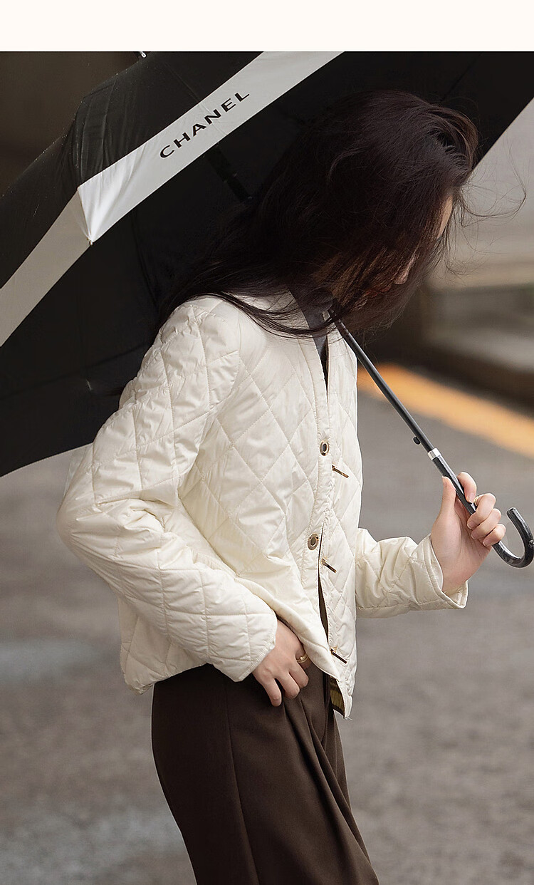 Dme [Laoqian Yinxiang] Winter Luxury Matte Light Luxury 400T Spring Yarn Diamond-Quilted Women's Cotton Jacket 25
