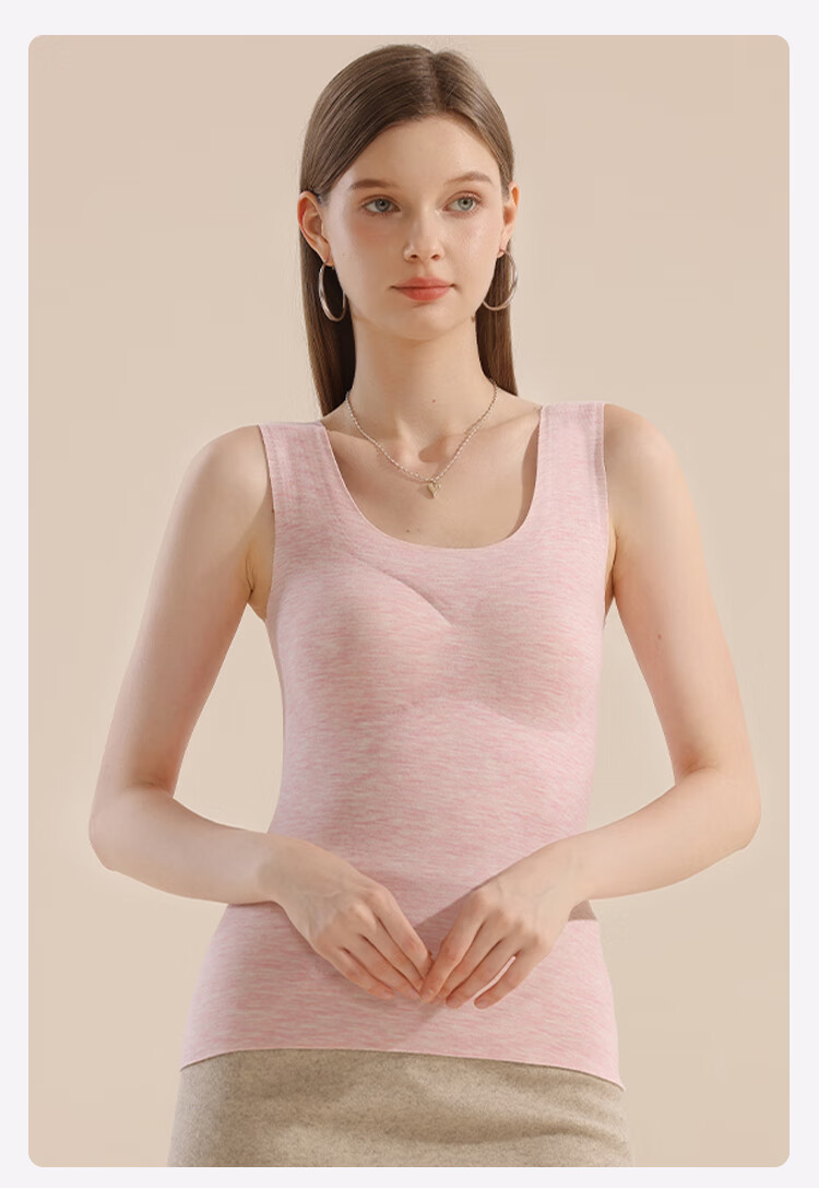 MiiOW New Thermal Velvet Chest Pad Women's Warm Vest with Cashmere and Silk Underwear Black L 20