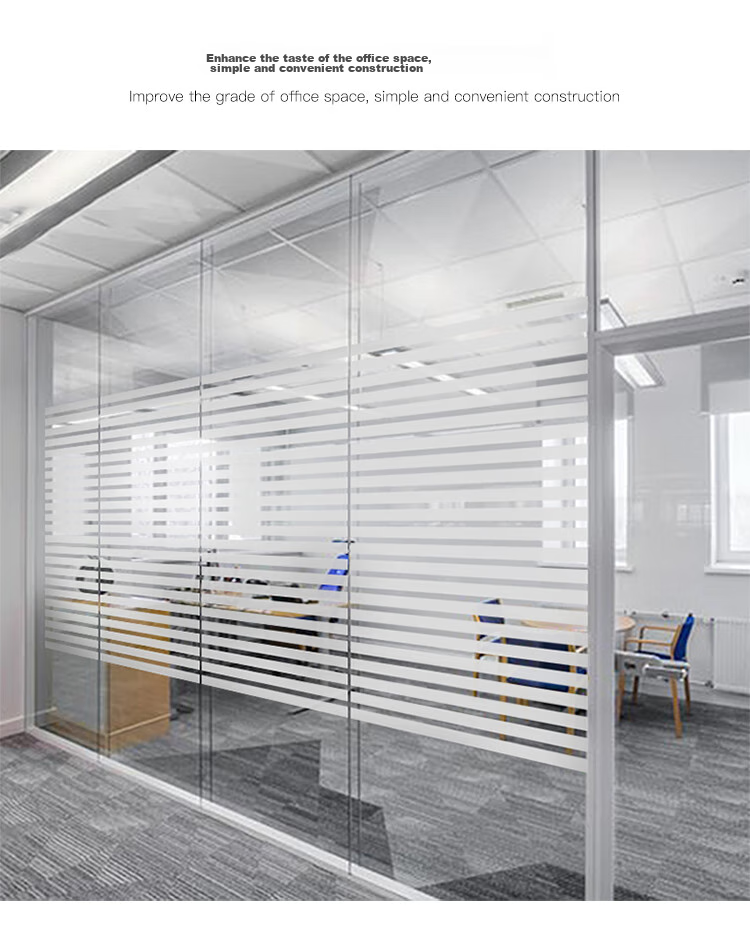 Modouyu Frosted Privacy Window Film, Anti-Peeping Film for Windows, 0.9*2 Meters, Striped Office-Specific Door And Window Partition Film 8