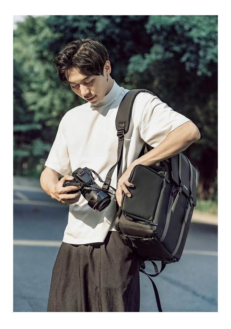 CWATCUN Camera Backpack, Casual Commuter Anti-Collision Photography Bag, Compatible with Fuji, Sony, Canon, Stylish Backpack Suitable for Men And Wome 16