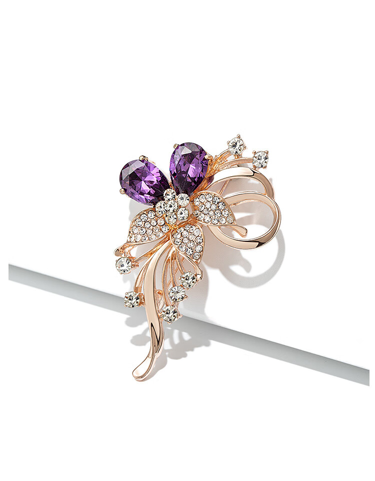 Qlady Elegant Floral Brooch, High-End Women's Anti-Exposure Pin, Clothing Accessory, Mid-Autumn Festival And Birthday Gift 4