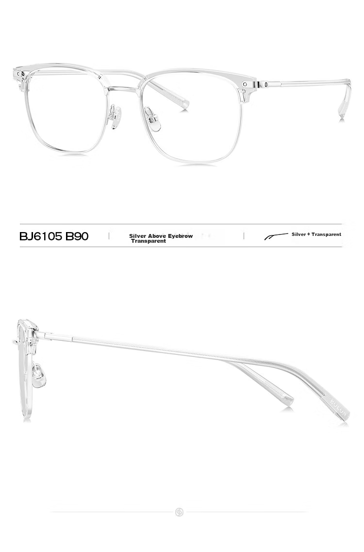 BOLON Eyeglasses, Lightweight Business Versatile Browline Frame, D-Shaped Optical Frame, Can Be Fitted with Prescription Lenses, Myopia Glasses Frame BJ610516 12