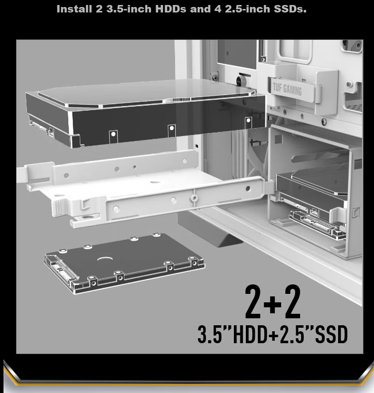 ASUS TUF GAMING GT302 Chassis, Black, Rear BTF 2.0/14cm Thickened ARGB Fan, Dust Filter Included, Strong Heat Dissipation, Interchangeable Side Panels 21