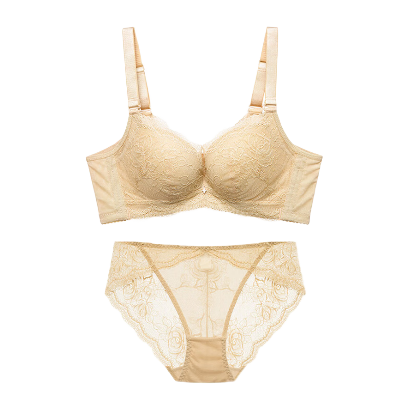 Ordifen Women's Breathable Push-Up Lace Bra Set XB3113