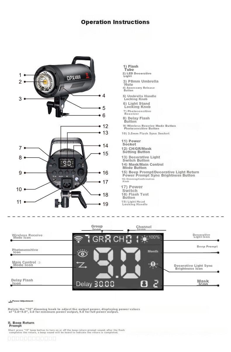 JINBEI DPX400II Professional Photography Light, 400W Studio Flash, for Photography Studios, Wedding Portraits, Photo Shoots, ID Photos, E-Commerce, Clothing, Still Life Shooting, Fill Light, Main Light 13