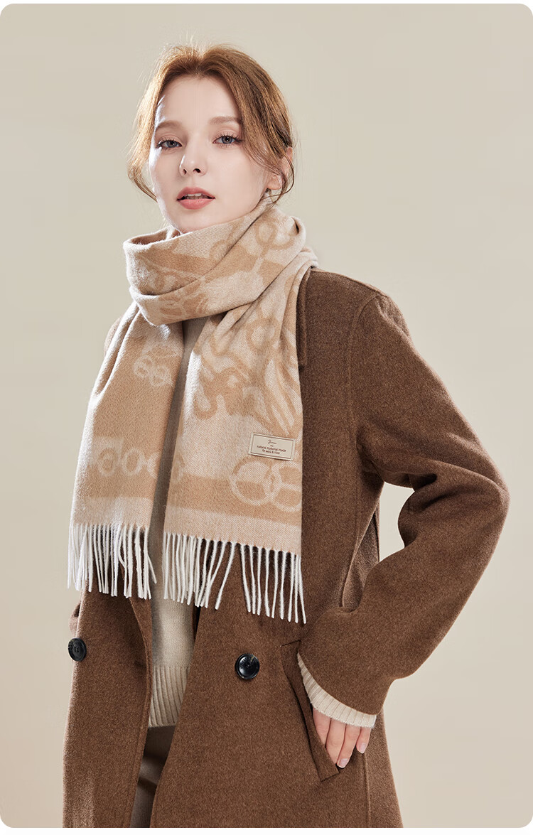 JIUMU 100% Cashmere Scarf for Women, Autumn And Winter Shawl, Warm Neck Wrap, Gift for Girls, National Day Birthday Present, Gift Box Set 11