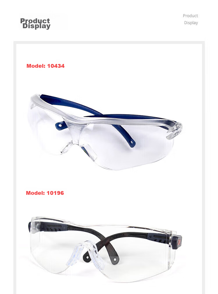 3M Safety Goggles, Cycling Windproof Dustproof Protective Glasses, Industrial Cutting Anti-Grinding Splash Impact Protection 10434, 1 Pair 8