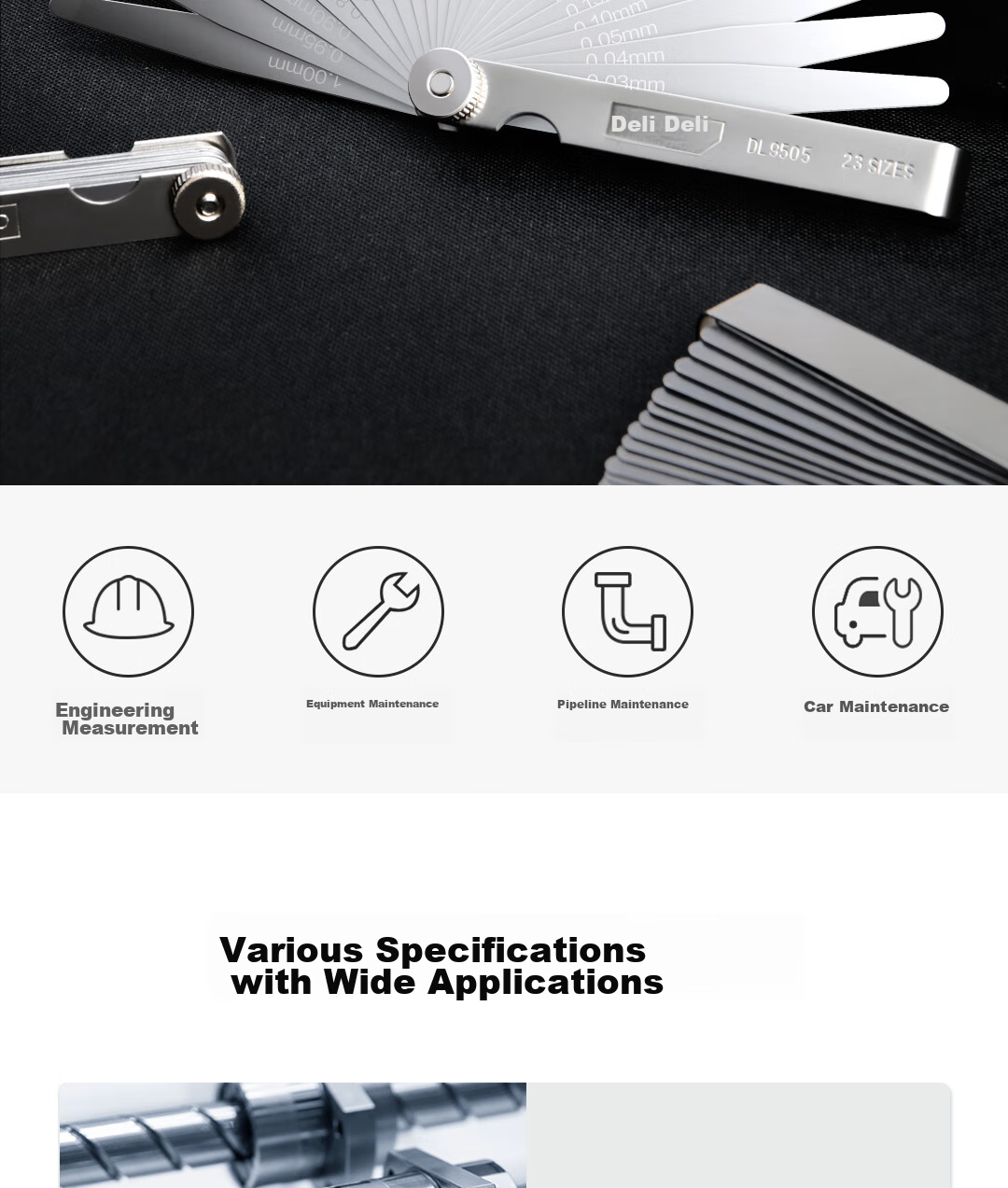 Deli 32-Piece Feeler Gauge Set, Stainless Steel Gap Gauge, Thickness Gauge, Single Blade Thickness Gauge, Thickness Measuring Tool, Feeler Blade 0.02-1mm 2
