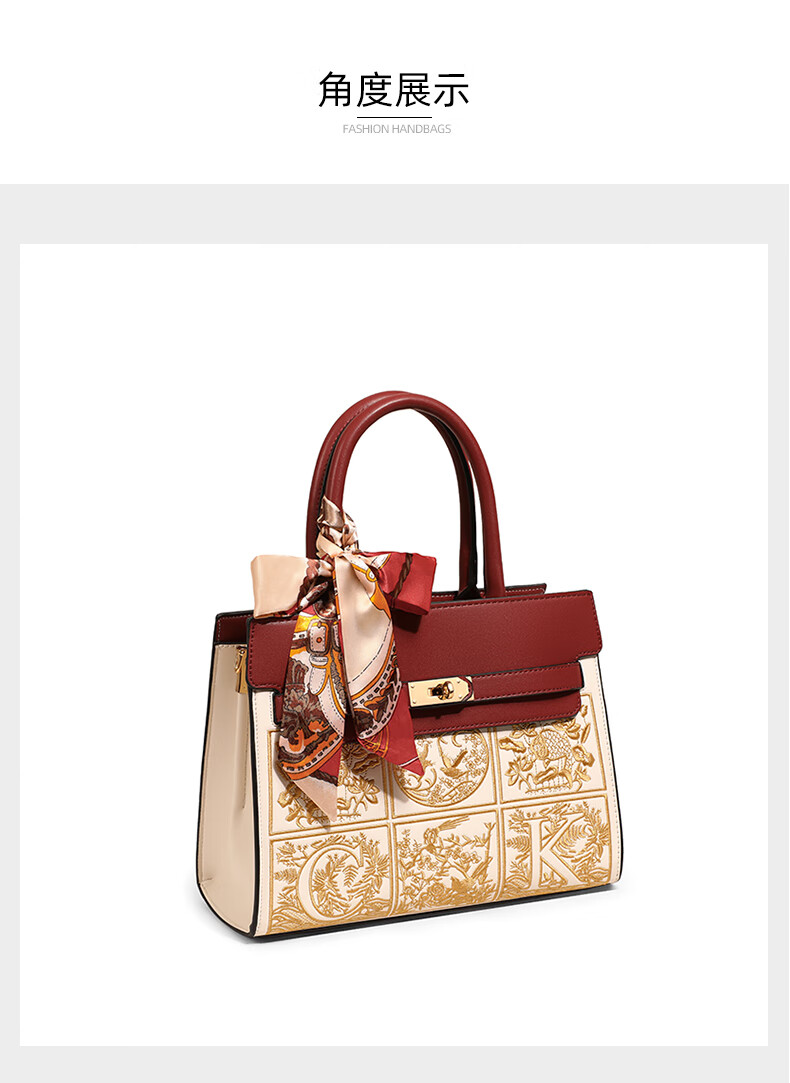 Viney Leather Handbag, Women's Bag, Tote Bag for Mothers, Crossbody Bag with Embroidery, Wedding Bag, Birthday And Mother's Day Gift, Practical Present for Mom 7
