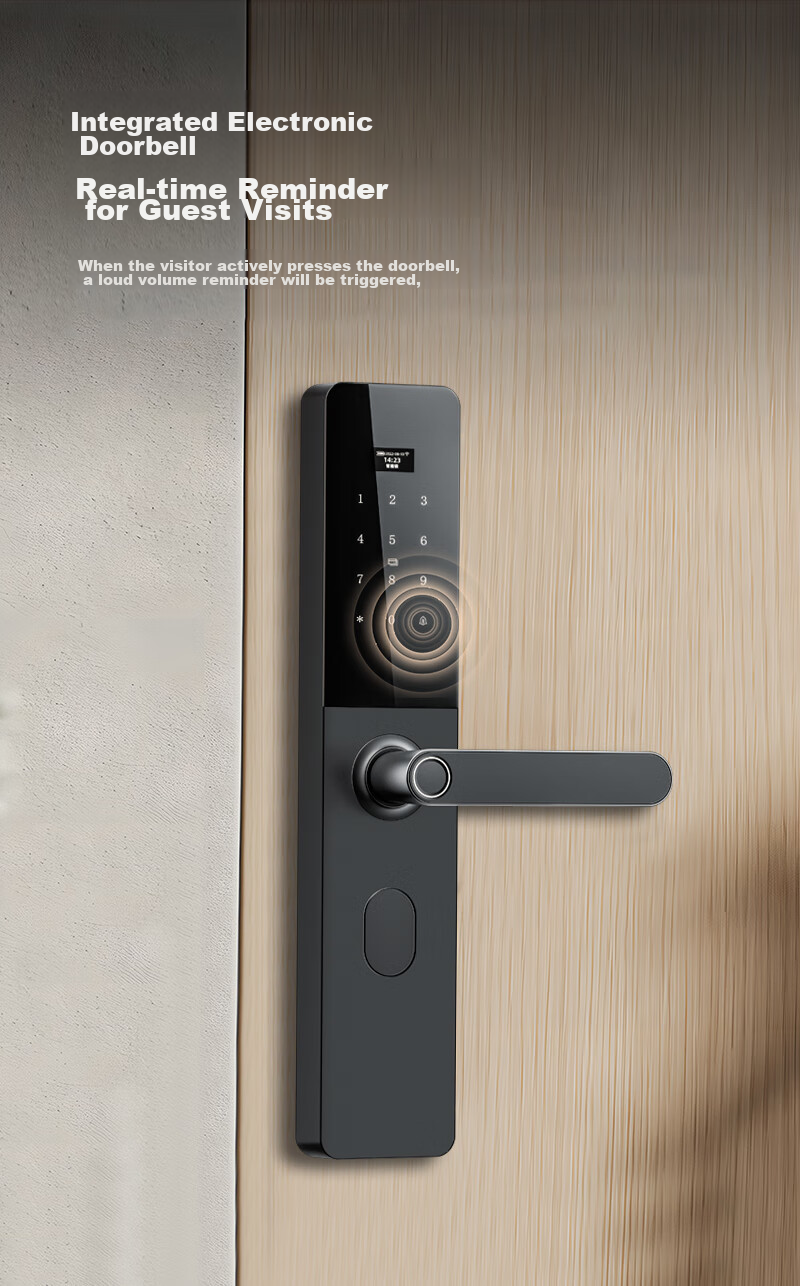 Juexiang Smart Door Lock, Password And Fingerprint Lock, Semi-Automatic Anti-Theft Lock for Homestays And Apartments, Wooden Entrance Doors, Home Electronic Lock, B50 8