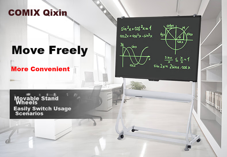 COMIX Handwriting Tablet Stand, Adjustable S-Shaped Mobile Whiteboard And Blackboard Stand, Office Training Doodle Drawing Board Stand, 90*200cm, DSS-1004 1