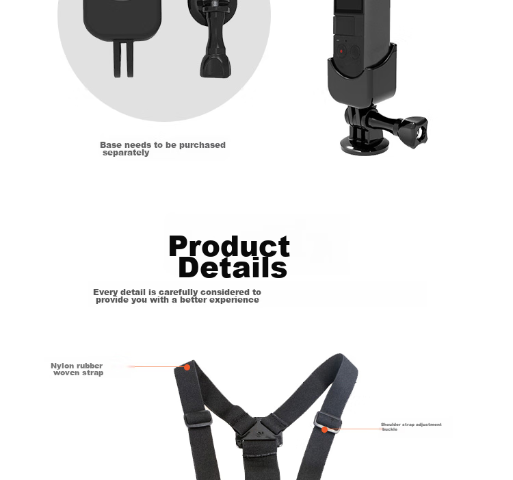 KYOTSU Chest Strap, Compatible with GoPro 13/12/11/10, DJI Pocket 4P/4/3/Action 6/5 Pro And Other Action Cameras, Universal Chest Mount Accessory, Front Fixed Shoulder Strap 4