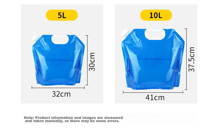 Bailingbaili Outdoor Water Storage Bag, Portable Folding Handheld Large Capacity Water Bag for Self-Driving Camping, Travel Water Carrying Bucket, 10L Blue 4