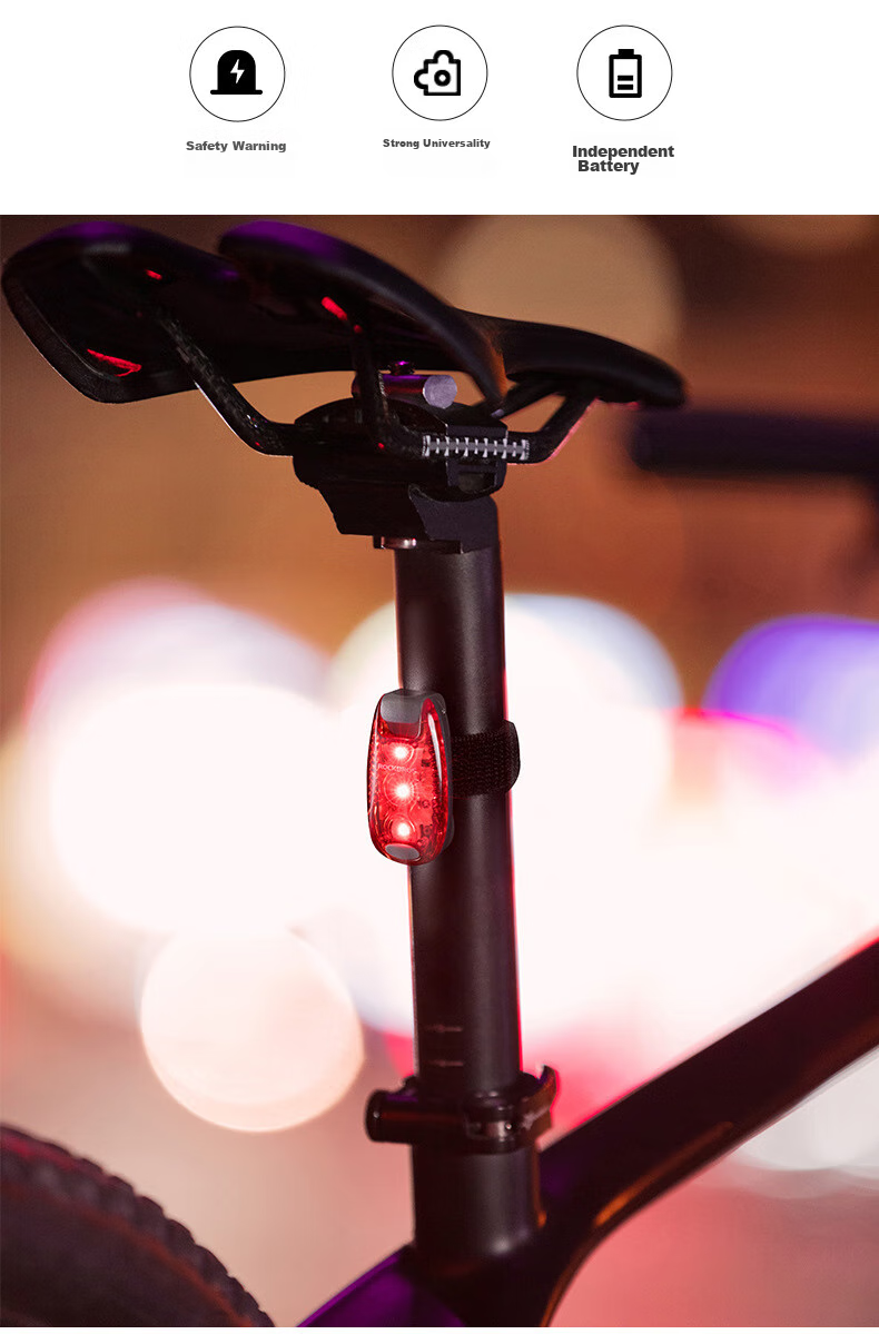 ROCKBROS Bicycle Light Tail Light for Mountain And Road Bikes, Warning Night Riding Helmet Running Light, Portable Accessory ZPWD-1 Tail Light 2