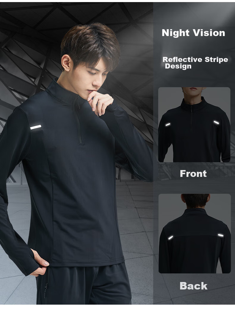 BURUITE Sports T-Shirt for Men, Autumn And Winter Tight-Fitting Quick-Dry Shirt, Badminton Wear, Fitness Clothing, Long-Sleeve Running And Cycling Apparel 5