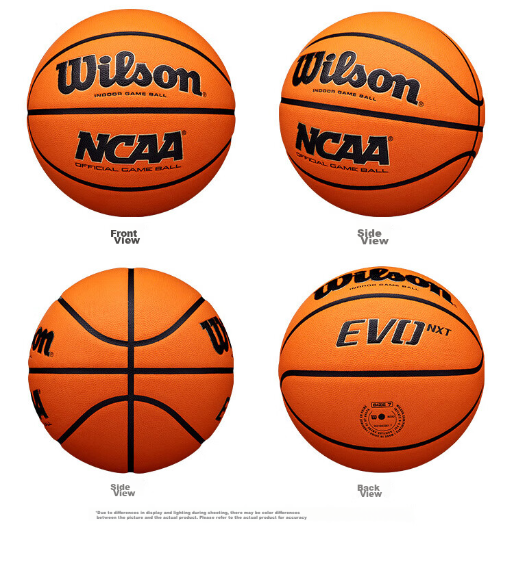 Wilson NCAA Official Competition Ball EVO NXT, American High School Indoor Microfiber Size 7 Basketball 14
