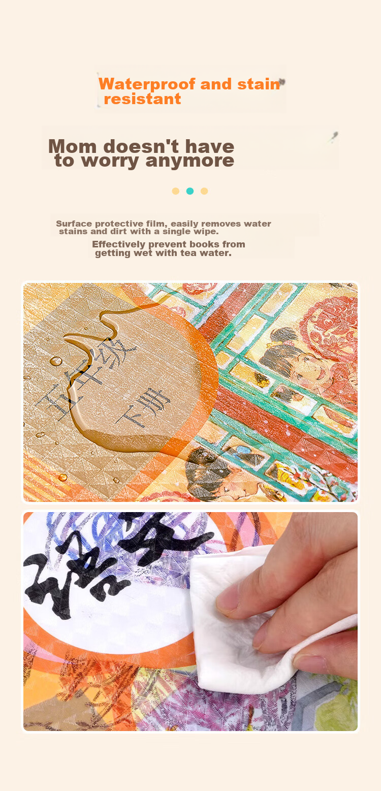 NVV Medium-Sized 16K, 20 Sheets Self-Adhesive Book Covers, Transparent Frosted Book Wraps for Primary And Secondary School Students in Grades One to Six, Book Protection Covers with Name Stickers, Back-To Stationery, 20 Pieces 7