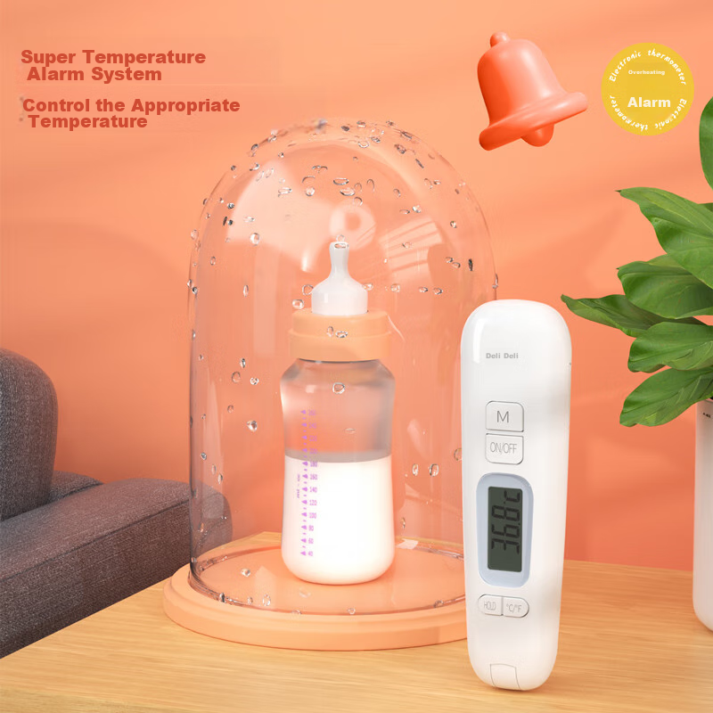 Deli Foldable Probe Thermometer for Home Use, Baby Milk Temperature Meter, Electronic High-Precision Thermometer, White 8899