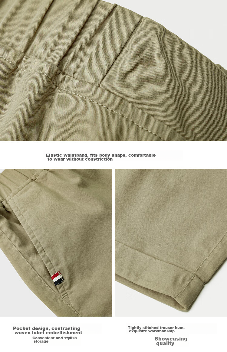 Giordano Women's Cropped Pants, Summer Pure Cotton Woven Trousers, Elastic Waist, Lightweight Casual Pants, 05424354 19